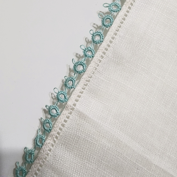 Something Blue Vintage Linen Handkerchief - Picture 2 of 3